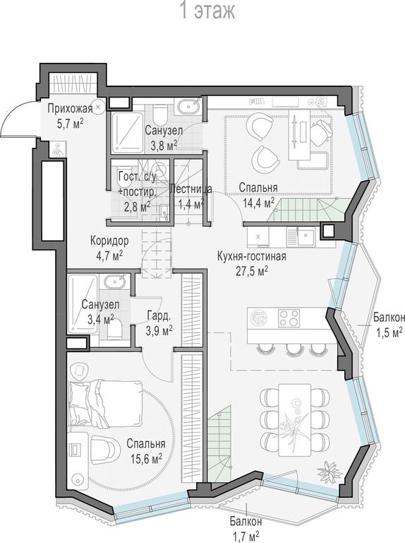 2-BD Apartment Sale, 117.9 sq. m. at Tishinskiy bulvar, Gruzinsky Val Street, 10, Moscow, Russia #1 2-BD Apartment Sale, 117.9 sq. m. at Tishinskiy bulvar, Gruzinsky Val Street, 10, Moscow, Russia #1