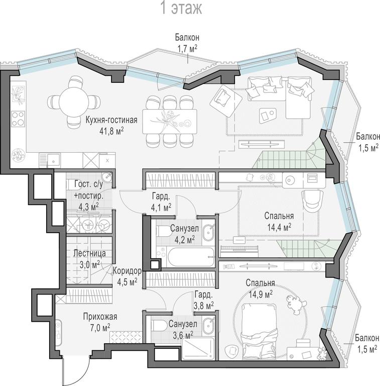 2-BD Apartment Sale, 149.9 sq. m. at Tishinskiy bulvar, Gruzinsky Val Street, 10, Moscow, Russia #1 2-BD Apartment Sale, 149.9 sq. m. at Tishinskiy bulvar, Gruzinsky Val Street, 10, Moscow, Russia #1