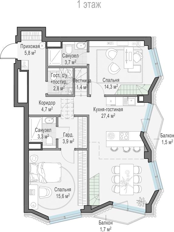 2-BD Apartment Sale, 117.6 sq. m. at Tishinskiy bulvar, Gruzinsky Val Street, 10, Moscow, Russia #1 2-BD Apartment Sale, 117.6 sq. m. at Tishinskiy bulvar, Gruzinsky Val Street, 10, Moscow, Russia #1