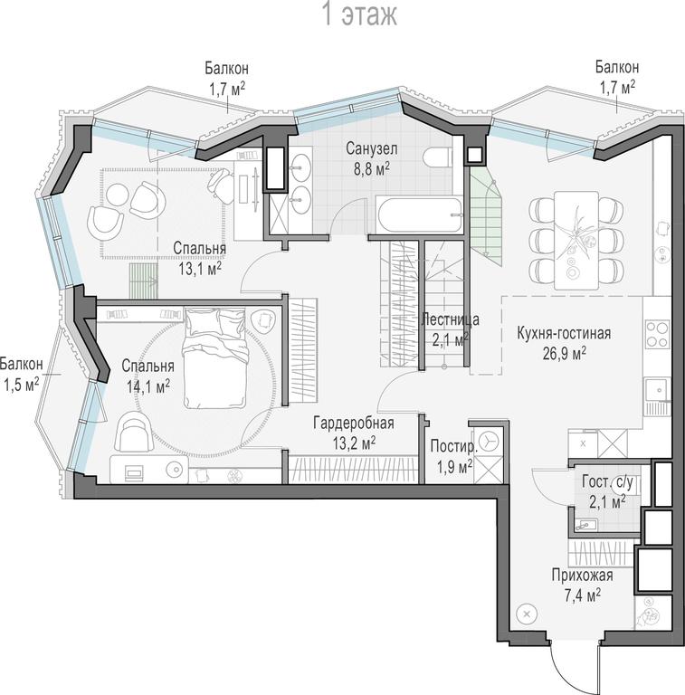 3-BD Apartment Sale, 127.4平方米 at Tishinskiy bulvar, Gruzinsky Val Street, 10, Moscow, Russia #1 3-BD Apartment Sale, 127.4平方米 at Tishinskiy bulvar, Gruzinsky Val Street, 10, Moscow, Russia #1