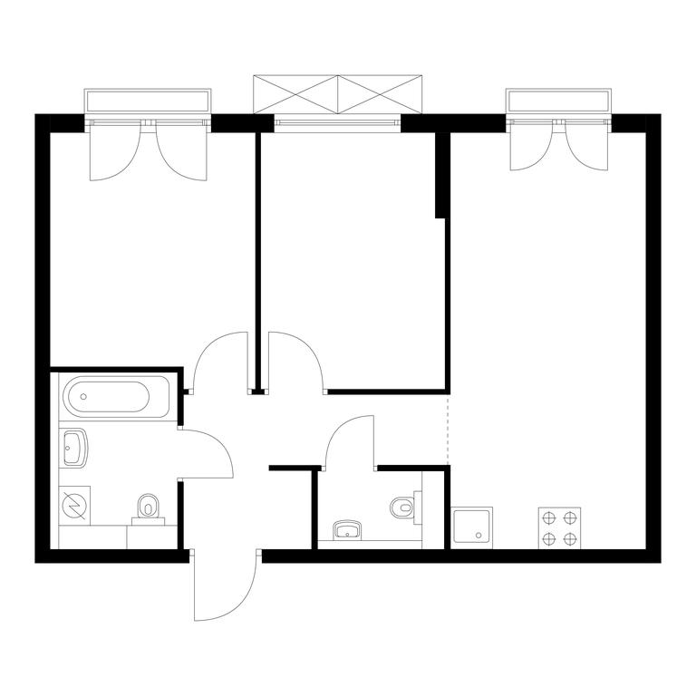 2-BD Apartment Sale, 47.2 sq. m. at Ilinskie Luga, Zapovednaya Street, 1, posyolok Ilyinskoye-Usovo, Krasnogorsk City District, Moscow Region, Russia #1