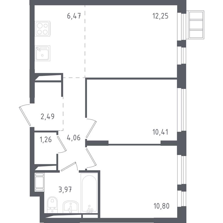 2-BD Apartment Sale, 51.71 sq. m. at Gorki Park, Shkolnaya ulitsa, 2, derevnya Korobovo, Leninskiy City District, Moscow Region, Russia #1