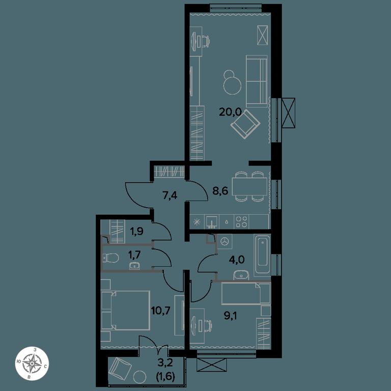 3-BD Apartment Sale, 65.2平方米 at Yzhnaya Bitsa, Yuzhnaya Bitsa Residential Complex, posyolok Bittsa, Leninskiy City District, Moscow Region, Russia #1 3-BD Apartment Sale, 65.2平方米 at Yzhnaya Bitsa, Yuzhnaya Bitsa Residential Complex, posyolok Bittsa, Leninskiy City District, Moscow Region, Russia #1