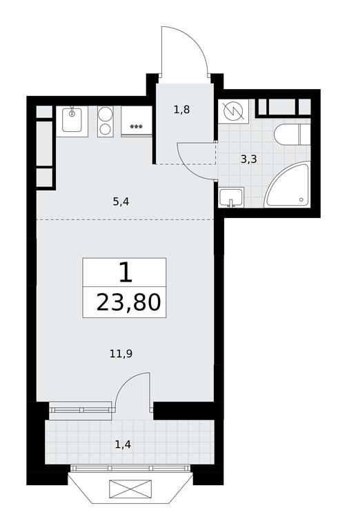 Apartment Sale, 23.7平方米 at Buninskie Kvartaly, Akademika Semyonova Street, 22, Moscow, Russia #2 Apartment Sale, 23.7平方米 at Buninskie Kvartaly, Akademika Semyonova Street, 22, Moscow, Russia #2