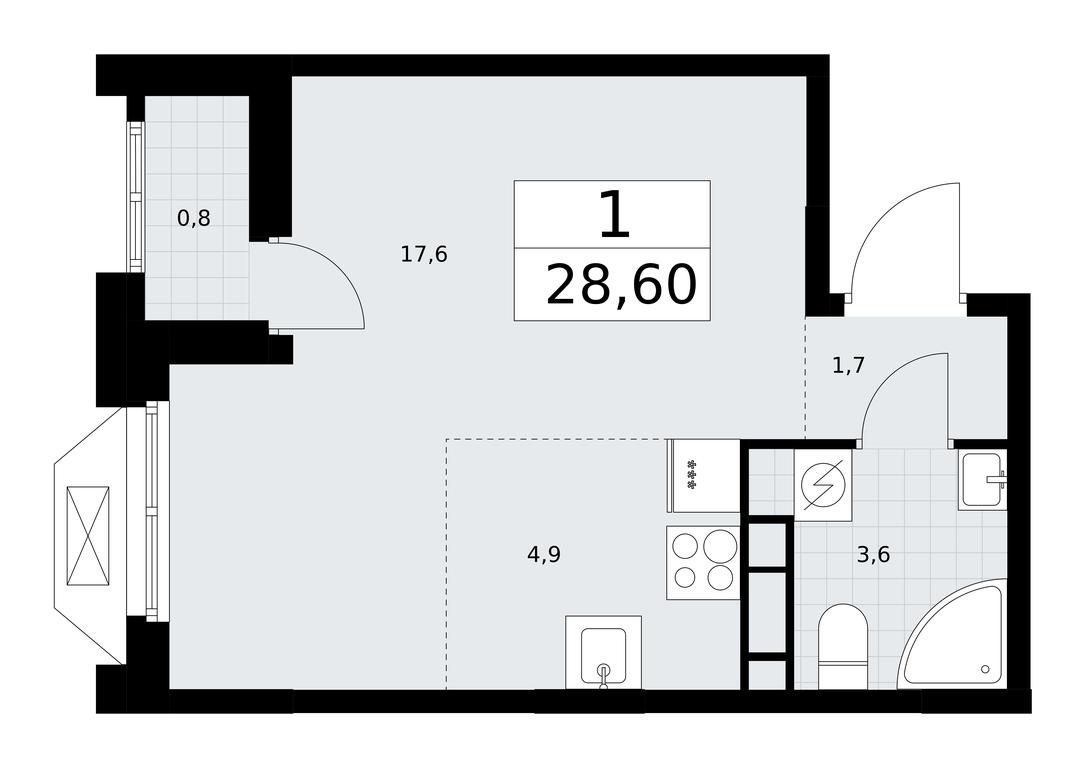 Apartment Sale, 28.5 sq. m. at Buninskie Kvartaly, Akademika Semyonova Street, 22, Moscow, Russia #1 Apartment Sale, 28.5 sq. m. at Buninskie Kvartaly, Akademika Semyonova Street, 22, Moscow, Russia #1