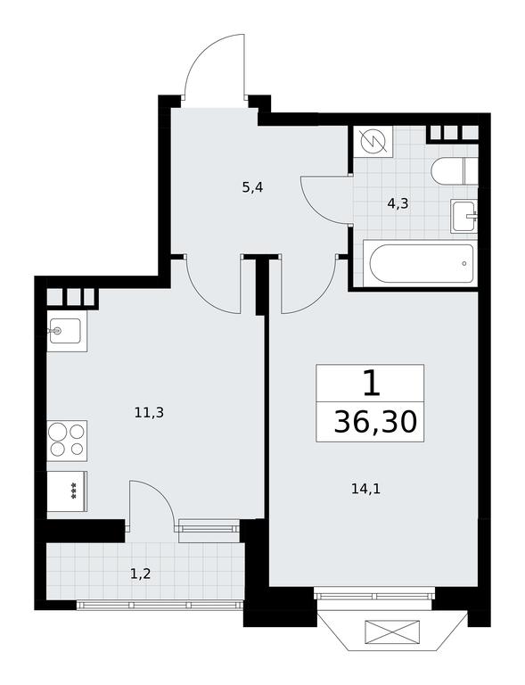Apartment Sale, 36.1 sq. m. at Buninskie Kvartaly, Akademika Semyonova Street, 22, Moscow, Russia #1 Apartment Sale, 36.1 sq. m. at Buninskie Kvartaly, Akademika Semyonova Street, 22, Moscow, Russia #1