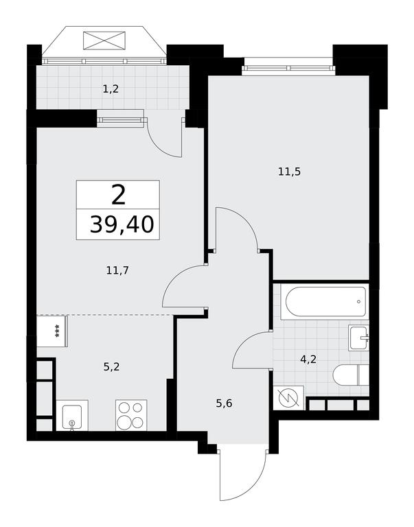 1-BD Apartment Sale, 39.2平方米 at Buninskie Kvartaly, Akademika Semyonova Street, 22, Moscow, Russia #2 1-BD Apartment Sale, 39.2平方米 at Buninskie Kvartaly, Akademika Semyonova Street, 22, Moscow, Russia #2