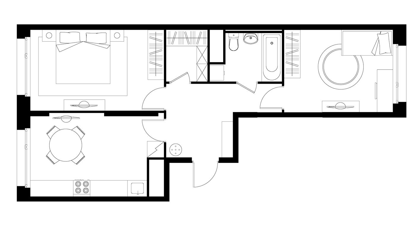 2-BD Apartment Sale, 56.9 sq. m. at Peredelkino Blizhnee, Korneya Chukovskogo Street, 1, Vnukovskoye Settlement, Moscow, Russia #1