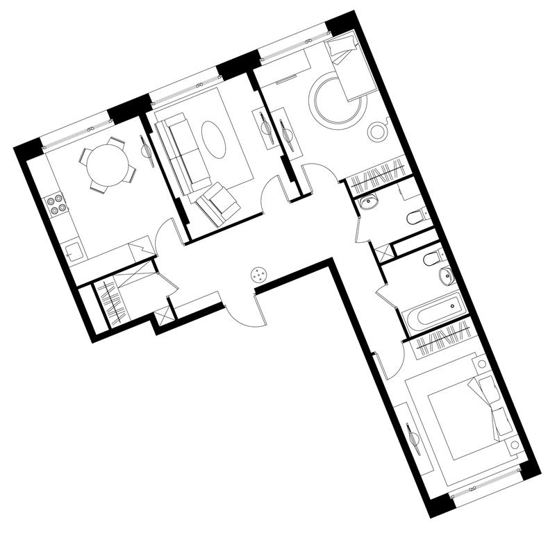 3-BD Apartment Sale, 77.8平方米 at Peredelkino Blizhnee, Korneya Chukovskogo Street, 1, Vnukovskoye Settlement, Moscow, Russia #1