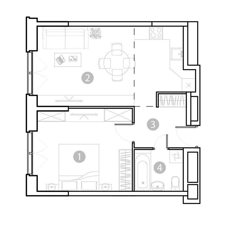 1-BD Apartment Sale, 50.03 sq. m. at EvoPark Sokolniki, Poteshnaya Street, Moscow, Russia #1 1-BD Apartment Sale, 50.03 sq. m. at EvoPark Sokolniki, Poteshnaya Street, Moscow, Russia #1