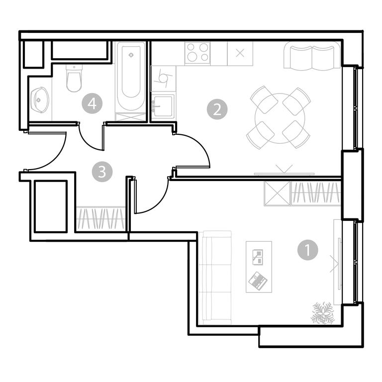 1-BD Apartment Sale, 38.15 sq. m. at EvoPark Sokolniki, Poteshnaya Street, Moscow, Russia #2 1-BD Apartment Sale, 38.15 sq. m. at EvoPark Sokolniki, Poteshnaya Street, Moscow, Russia #2