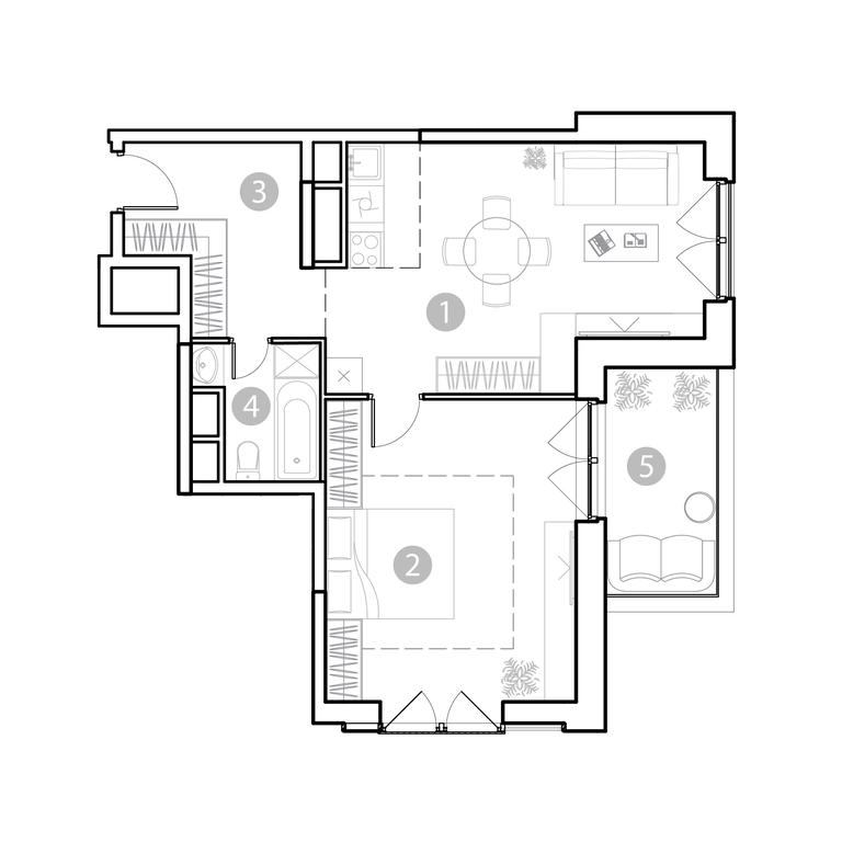 1-BD Apartment Sale, 56.89 sq. m. at EvoPark Sokolniki, Poteshnaya Street, Moscow, Russia #1