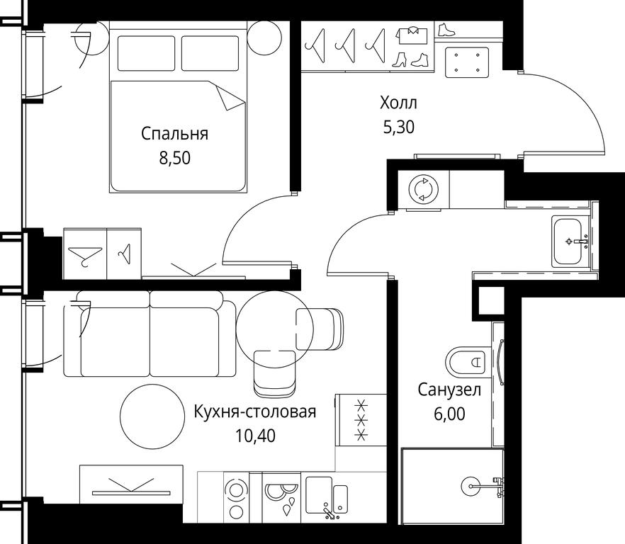 1-BD Apartment Sale, 30.2 sq. m. at VEER, Vereyskaya Street, Moscow, Russia #1 1-BD Apartment Sale, 30.2 sq. m. at VEER, Vereyskaya Street, Moscow, Russia #1