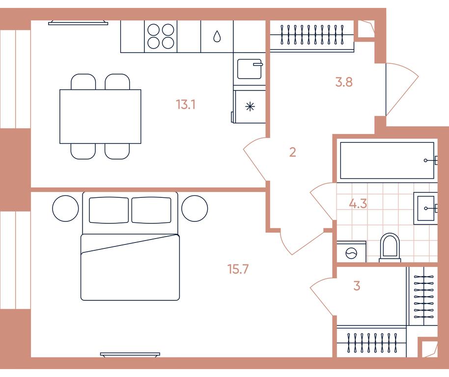 1-BD Apartment Sale, 41.9 sq. m. at Era, Derbenevskaya Street, Moscow, Russia #1 1-BD Apartment Sale, 41.9 sq. m. at Era, Derbenevskaya Street, Moscow, Russia #1