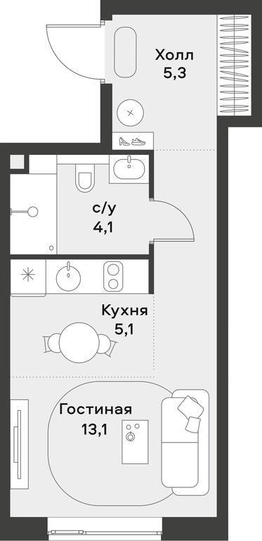 Apartment Sale, 27.6 sq. m. at Alia, Lyotnaya Street, 95Бк2, Moscow, Russia #2 Apartment Sale, 27.6 sq. m. at Alia, Lyotnaya Street, 95Бк2, Moscow, Russia #2
