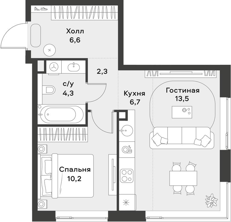 Apartment Sale, 43.6 sq. m. at Alia, Lyotnaya Street, 95Бк2, Moscow, Russia #2