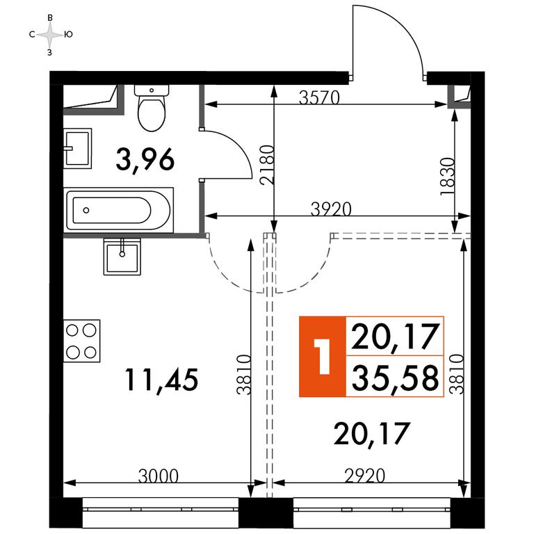 1-BD Apartment Sale, 35.58 sq. m. at Dvizhenie. Govorovo, Центральная улица, 47, деревня Говорово, поселение Московский, Москва, Россия #1 1-BD Apartment Sale, 35.58 sq. m. at Dvizhenie. Govorovo, Центральная улица, 47, деревня Говорово, поселение Московский, Москва, Россия #1