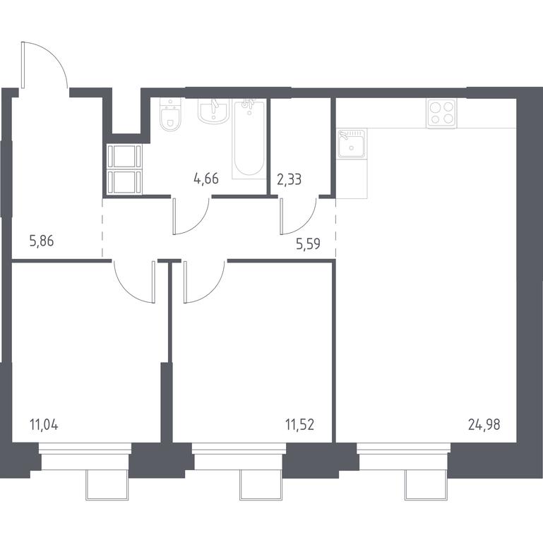 1-BD Apartment Sale, 65.98 sq. m. at Troparevo Park, Kiyevskoye shosse, 21-y kilometr, 3с4, Mosrentgen Settlement, Moscow, Russia #1 1-BD Apartment Sale, 65.98 sq. m. at Troparevo Park, Kiyevskoye shosse, 21-y kilometr, 3с4, Mosrentgen Settlement, Moscow, Russia #1
