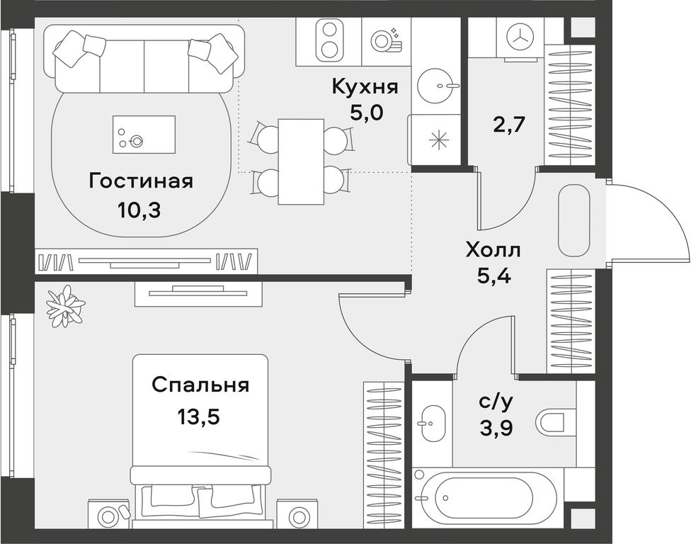 Apartment Sale, 40.8平方米 at Alia, Lyotnaya Street, 95Бк2, Moscow, Russia #2 Apartment Sale, 40.8平方米 at Alia, Lyotnaya Street, 95Бк2, Moscow, Russia #2
