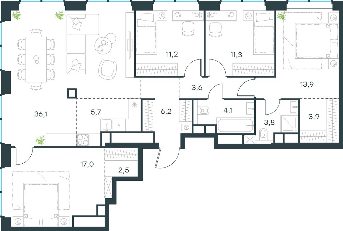 4-BD Apartment Sale, 119.3平方米 at Level Zvenigorodskaya, 3rd Silikatny Drive, 6к1, Moscow, Russia #1 4-BD Apartment Sale, 119.3平方米 at Level Zvenigorodskaya, 3rd Silikatny Drive, 6к1, Moscow, Russia #1
