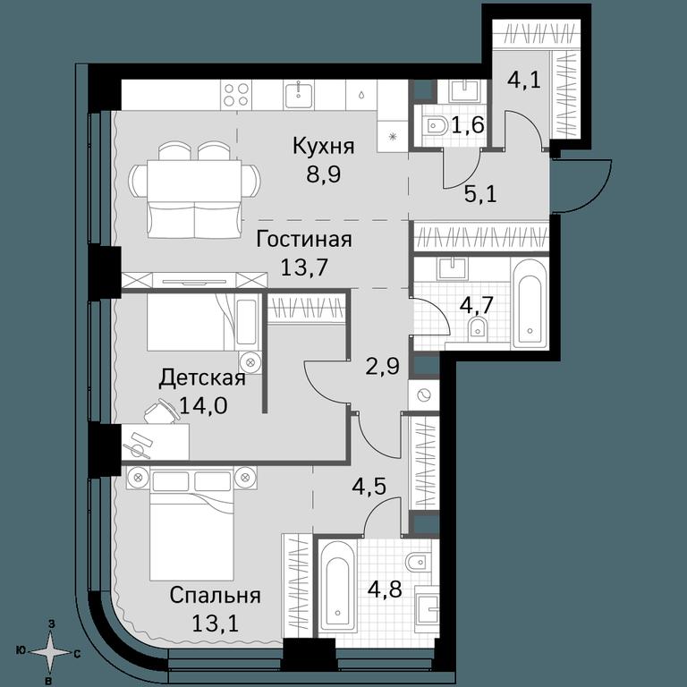 3-BD Apartment Sale, 77.4 sq. m. at Amber City, 3rd Khoroshyovsky Drive, 3А, Moscow, Russia #1 3-BD Apartment Sale, 77.4 sq. m. at Amber City, 3rd Khoroshyovsky Drive, 3А, Moscow, Russia #1