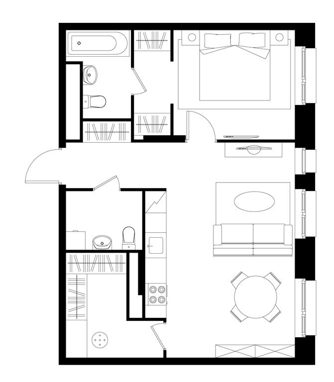 Apartment Sale, 56.5平方米 at Pervyi Moskovskiy, ulitsa Bianki, 1, Moskovskiy, Moscow, Russia #1
