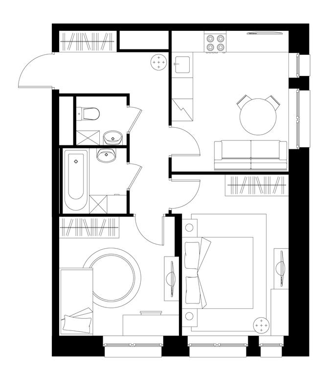 2-BD Apartment Sale, 51.5 sq. m. at Pervyi Moskovskiy, ulitsa Bianki, 1, Moskovskiy, Moscow, Russia #1