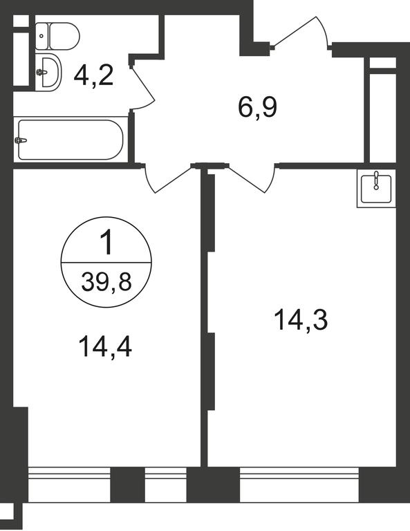 Apartment Sale, 39.8 sq. m. at Pervyi Moskovskiy, ulitsa Bianki, 1, Moskovskiy, Moscow, Russia #2 Apartment Sale, 39.8 sq. m. at Pervyi Moskovskiy, ulitsa Bianki, 1, Moskovskiy, Moscow, Russia #2