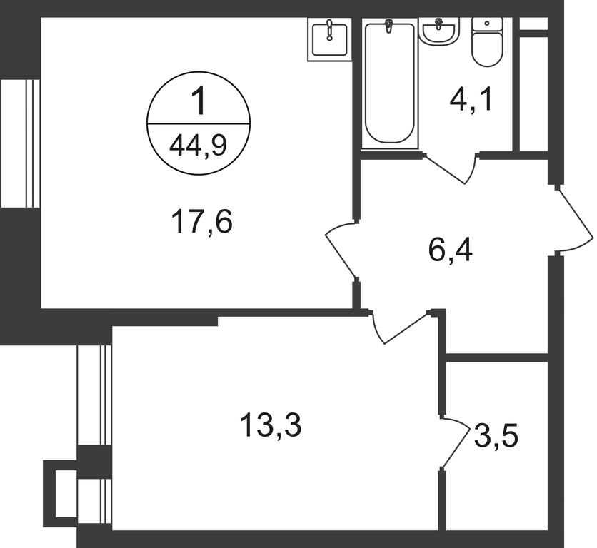 Apartment Sale, 44.9 sq. m. at Pervyi Moskovskiy, ulitsa Bianki, 1, Moskovskiy, Moscow, Russia #1 Apartment Sale, 44.9 sq. m. at Pervyi Moskovskiy, ulitsa Bianki, 1, Moskovskiy, Moscow, Russia #1