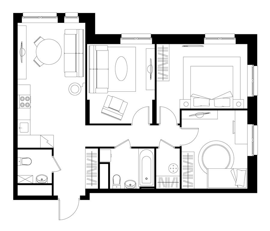 3-BD Apartment Sale, 73.7平方米 at Pervyi Moskovskiy, ulitsa Bianki, 1, Moskovskiy, Moscow, Russia #1