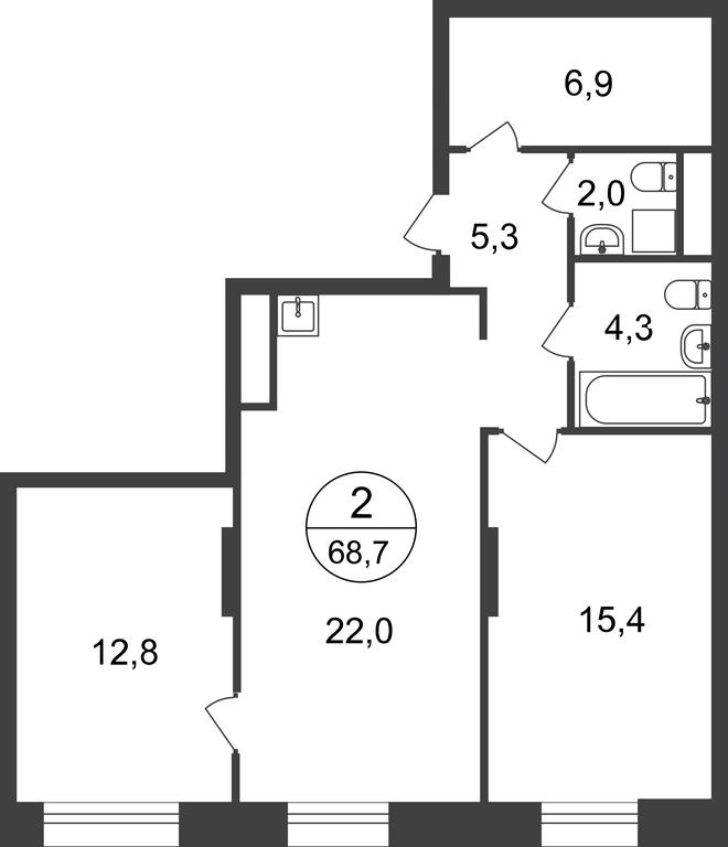 2-BD Apartment Sale, 68.7平方米 at Pervyi Moskovskiy, ulitsa Bianki, 1, Moskovskiy, Moscow, Russia #1 2-BD Apartment Sale, 68.7平方米 at Pervyi Moskovskiy, ulitsa Bianki, 1, Moskovskiy, Moscow, Russia #1