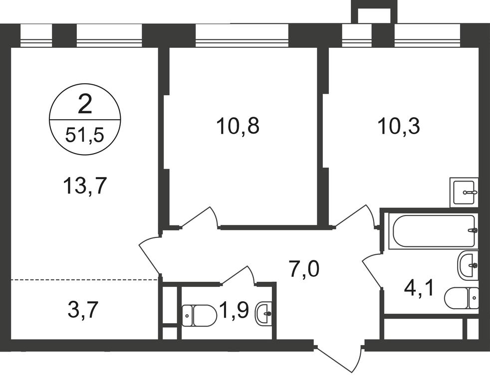 2-BD Apartment Sale, 51.5平方米 at Pervyi Moskovskiy, ulitsa Bianki, 1, Moskovskiy, Moscow, Russia #2 2-BD Apartment Sale, 51.5平方米 at Pervyi Moskovskiy, ulitsa Bianki, 1, Moskovskiy, Moscow, Russia #2