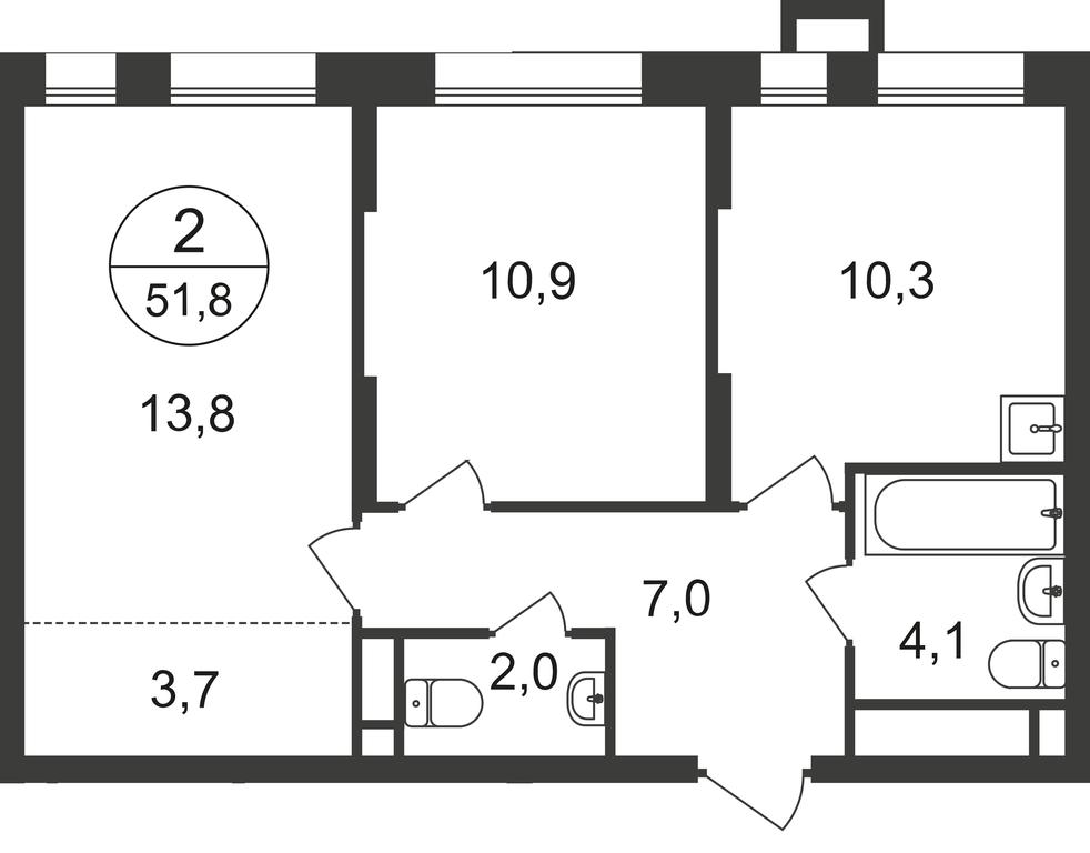 2-BD Apartment Sale, 51.5平方米 at Pervyi Moskovskiy, ulitsa Bianki, 1, Moskovskiy, Moscow, Russia #1 2-BD Apartment Sale, 51.5平方米 at Pervyi Moskovskiy, ulitsa Bianki, 1, Moskovskiy, Moscow, Russia #1