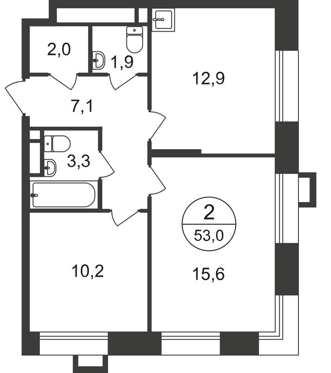 2-BD Apartment Sale, 53 sq. m. at Pervyi Moskovskiy, ulitsa Bianki, 1, Moskovskiy, Moscow, Russia #2 2-BD Apartment Sale, 53 sq. m. at Pervyi Moskovskiy, ulitsa Bianki, 1, Moskovskiy, Moscow, Russia #2