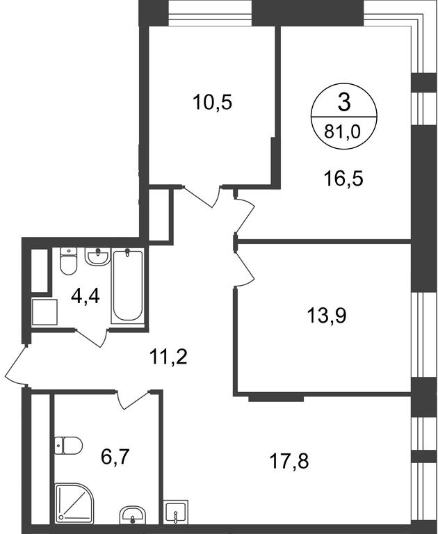 3-BD Apartment Sale, 81平方米 at Pervyi Moskovskiy, ulitsa Bianki, 1, Moskovskiy, Moscow, Russia #2 3-BD Apartment Sale, 81平方米 at Pervyi Moskovskiy, ulitsa Bianki, 1, Moskovskiy, Moscow, Russia #2