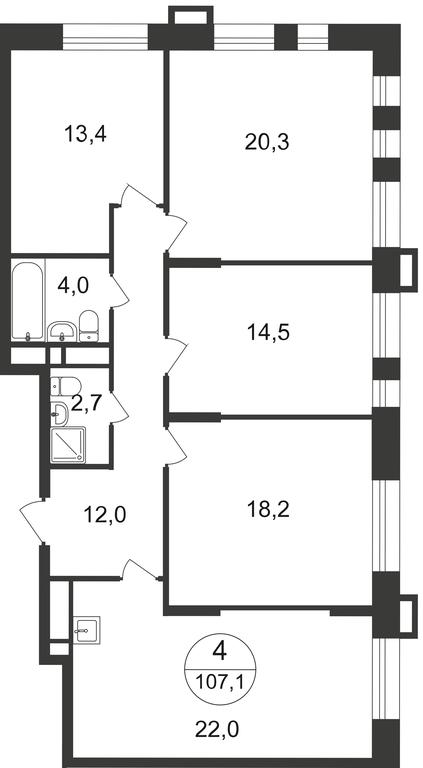 4-BD Apartment Sale, 107.1 sq. m. at Pervyi Moskovskiy, ulitsa Bianki, 1, Moskovskiy, Moscow, Russia #1 4-BD Apartment Sale, 107.1 sq. m. at Pervyi Moskovskiy, ulitsa Bianki, 1, Moskovskiy, Moscow, Russia #1