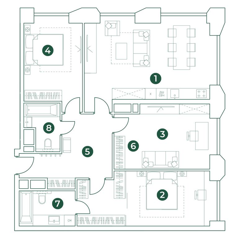3-BD Apartment Sale, 113.2 sq. m. at Very, Botanicheskaya Street, 29, Moscow, Russia #1