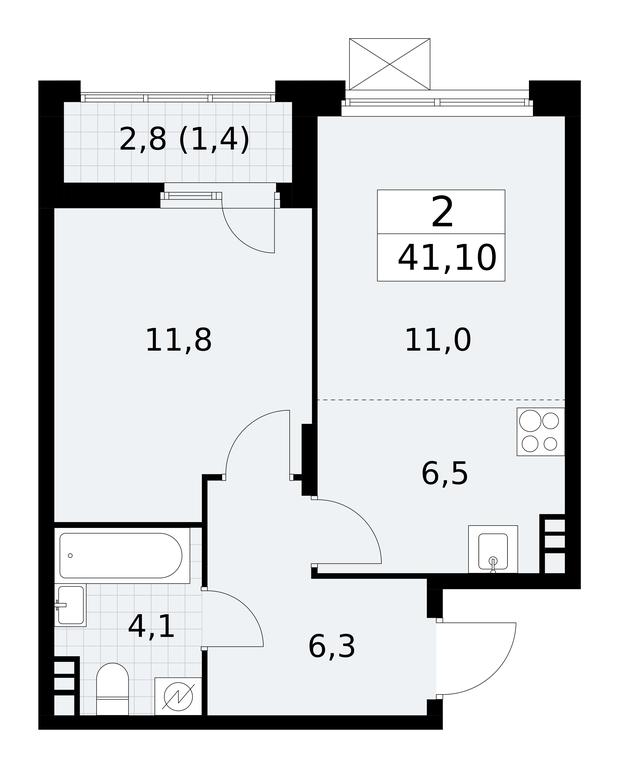 1-BD Apartment Sale, 41.1 sq. m. at Skandinaviya, Skandinaviya Residential Complex, Sosenskoye Settlement, Moscow, Russia #2