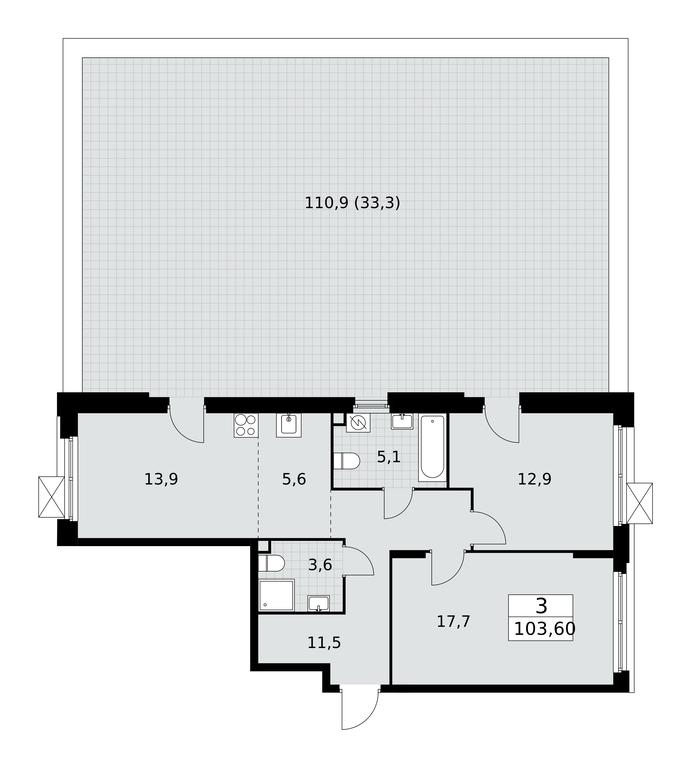 Продажа 2-комн. квартиры, 103,6 м² в ЖК «Скандинавия», жилой комплекс Скандинавия, поселение Сосенское, Москва, Россия #1