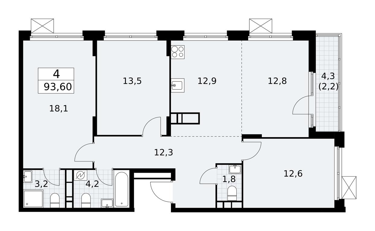 3-BD Apartment Sale, 93.7 sq. m. at Skandinaviya, Skandinaviya Residential Complex, Sosenskoye Settlement, Moscow, Russia #1 3-BD Apartment Sale, 93.7 sq. m. at Skandinaviya, Skandinaviya Residential Complex, Sosenskoye Settlement, Moscow, Russia #1