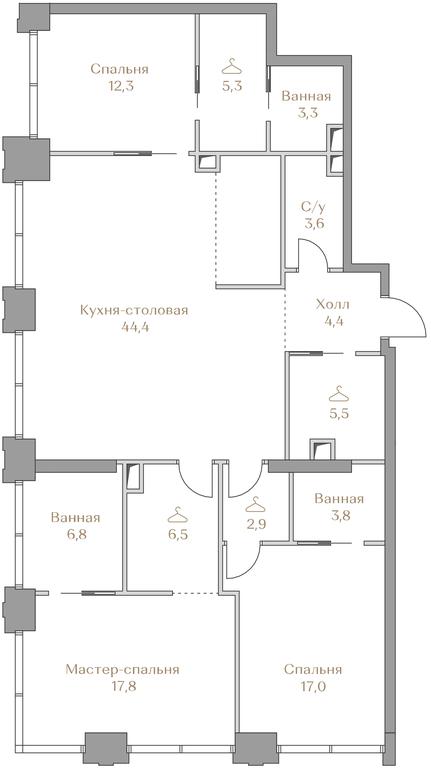 3-BD Apartment Sale, 133.6平方米 at Luzhniki Collection, Luzhnetskaya Embankment, 2/4с17, Moscow, Russia #2 3-BD Apartment Sale, 133.6平方米 at Luzhniki Collection, Luzhnetskaya Embankment, 2/4с17, Moscow, Russia #2
