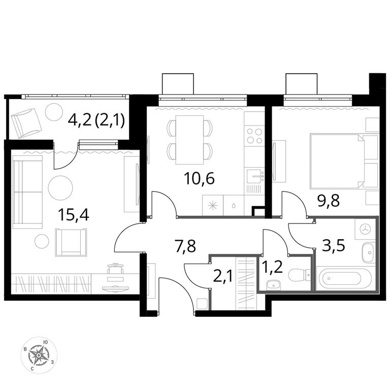 2-BD Apartment Sale, 52.5 sq. m. at Pervyi Lermontovskiy, zhiloy kompleks 1-y Lermontovskiy, Lyubertsy, Moscow Region, Russia #1 2-BD Apartment Sale, 52.5 sq. m. at Pervyi Lermontovskiy, zhiloy kompleks 1-y Lermontovskiy, Lyubertsy, Moscow Region, Russia #1