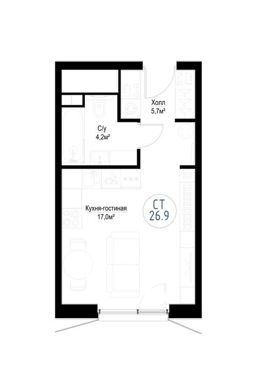Apartment Sale, 26.7 sq. m. at Metropoliya, Volgogradsky Avenue, 32/3к1, Moscow, Russia #1 Apartment Sale, 26.7 sq. m. at Metropoliya, Volgogradsky Avenue, 32/3к1, Moscow, Russia #1