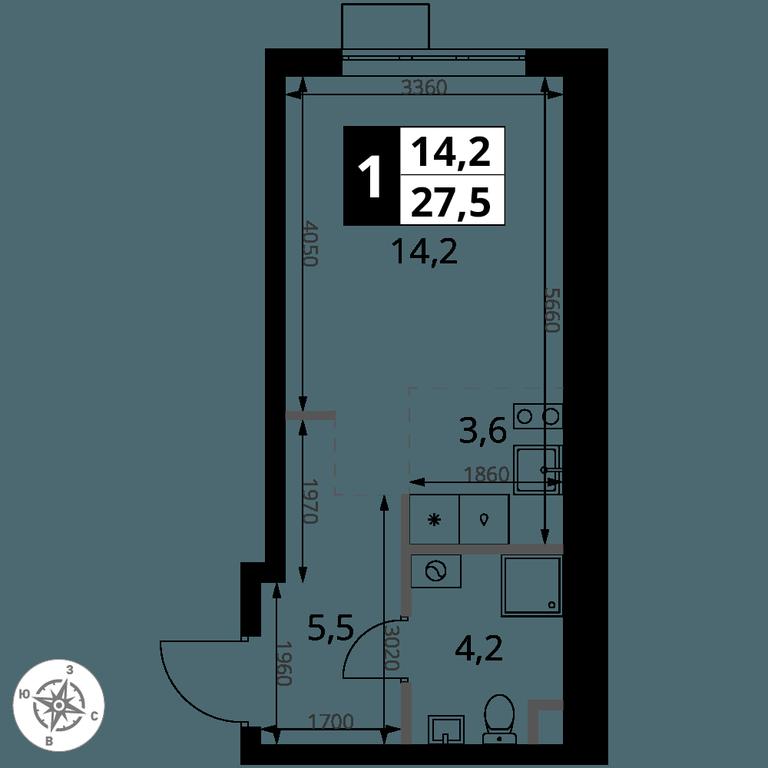Apartment Sale, 27.5 sq. m. at 1 Yasenevskij, Kvartal № 24, Mosrentgen Settlement, Moscow, Russia #1
