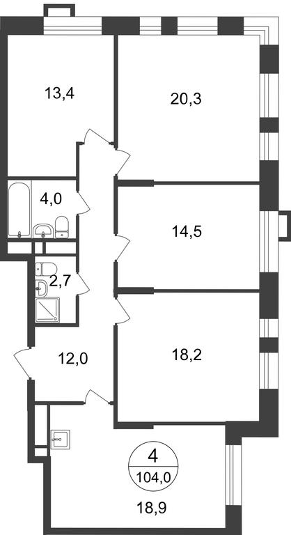 4-BD Apartment Sale, 104平方米 at Pervyi Moskovskiy, ulitsa Bianki, 1, Moskovskiy, Moscow, Russia #1 4-BD Apartment Sale, 104平方米 at Pervyi Moskovskiy, ulitsa Bianki, 1, Moskovskiy, Moscow, Russia #1