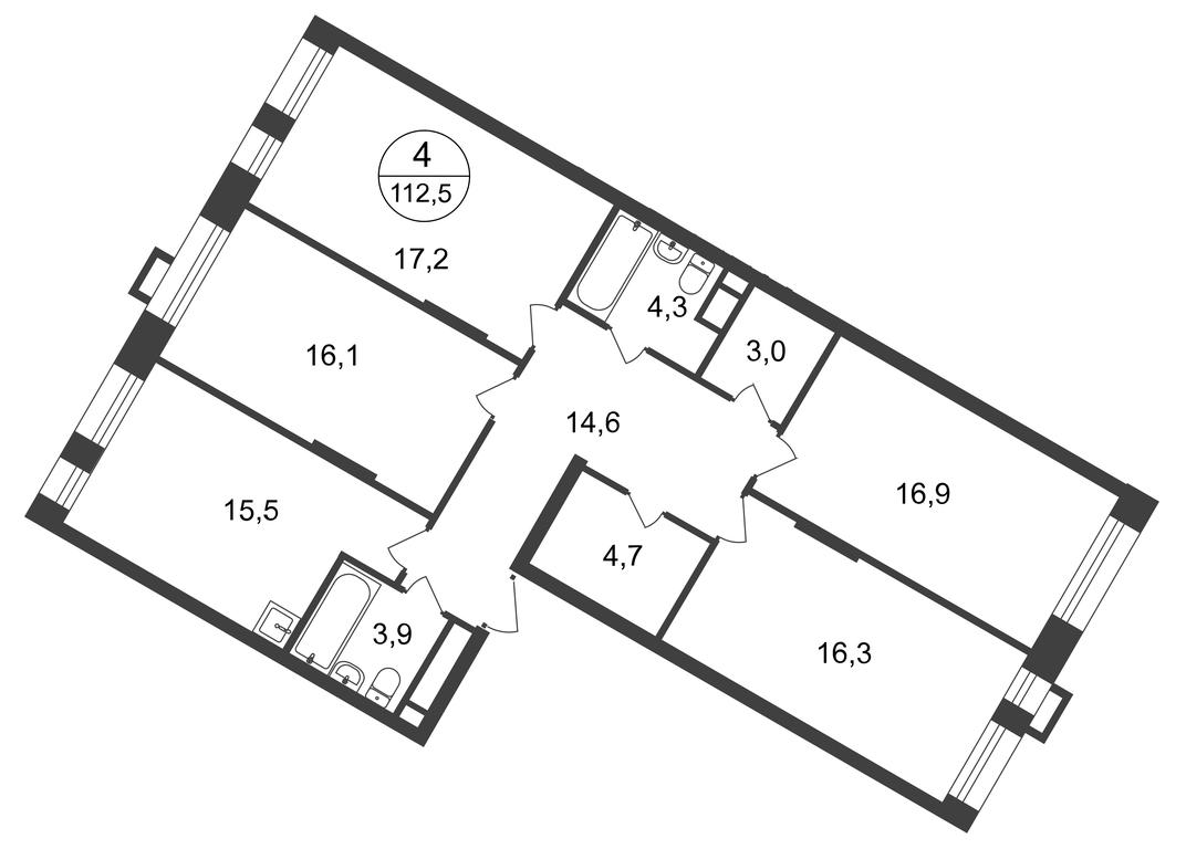 4-BD Apartment Sale, 112.5平方米 at Pervyi Moskovskiy, ulitsa Bianki, 1, Moskovskiy, Moscow, Russia #1 4-BD Apartment Sale, 112.5平方米 at Pervyi Moskovskiy, ulitsa Bianki, 1, Moskovskiy, Moscow, Russia #1