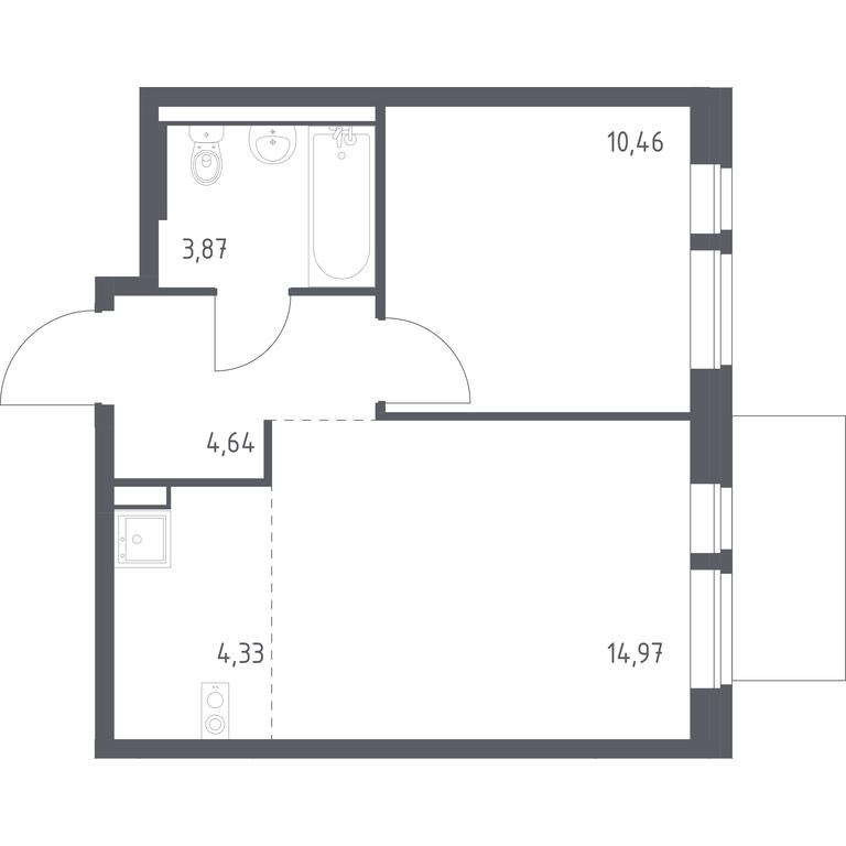 Apartment Sale, 38.27平方米 at Kvartal Aviatorov, ulitsa Koldunova, Aviatorov Microdistrict, Balashikha, Moscow Region, Russia #1 Apartment Sale, 38.27平方米 at Kvartal Aviatorov, ulitsa Koldunova, Aviatorov Microdistrict, Balashikha, Moscow Region, Russia #1