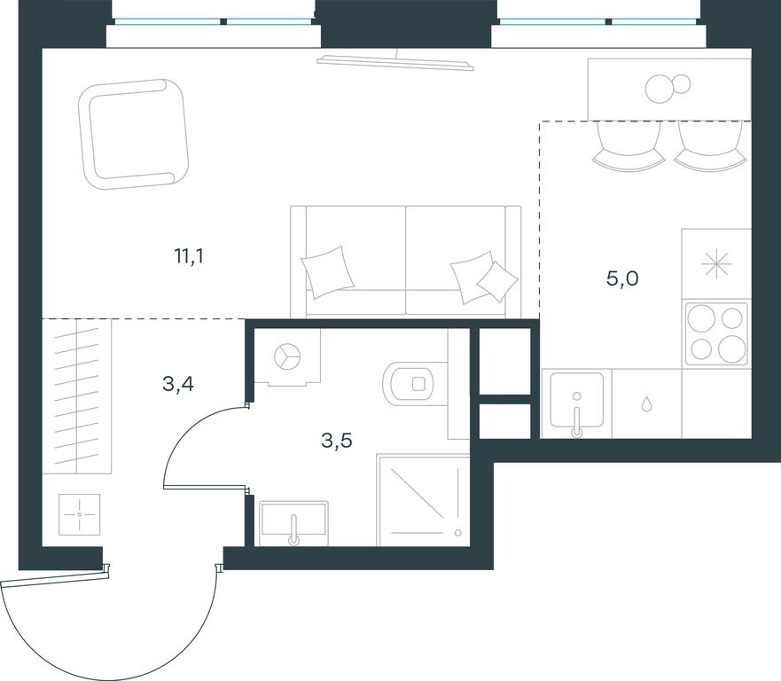 Apartment Sale, 23 sq. m. at Level Michurinskiy, Озёрная улица, вл1, Москва, Россия #1 Apartment Sale, 23 sq. m. at Level Michurinskiy, Озёрная улица, вл1, Москва, Россия #1