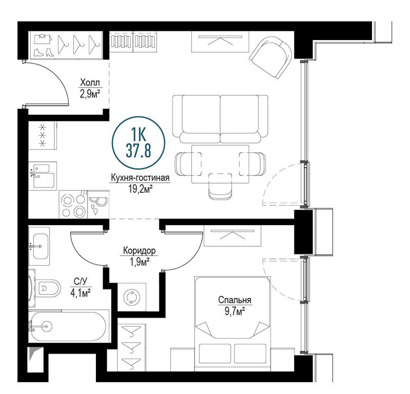 1-BD Apartment Sale, 37.4 sq. m. at Metropoliya, Volgogradsky Avenue, 32/3к1, Moscow, Russia #1 1-BD Apartment Sale, 37.4 sq. m. at Metropoliya, Volgogradsky Avenue, 32/3к1, Moscow, Russia #1