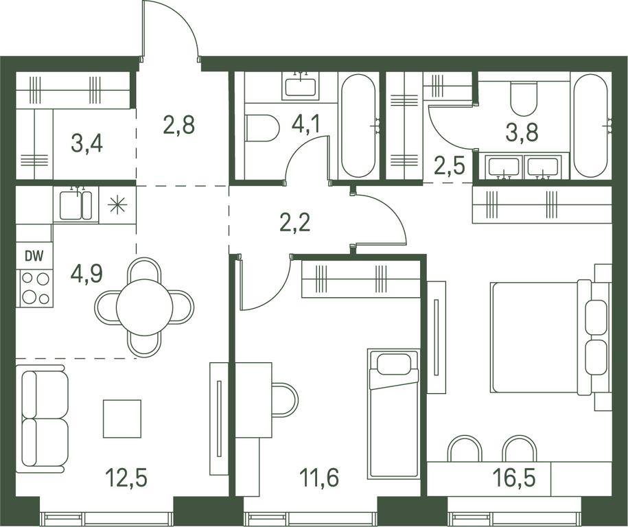 2-BD Apartment Sale, 64.3 sq. m. at Moments, Volokolamskoye Highway, 28, Moscow, Russia #2 2-BD Apartment Sale, 64.3 sq. m. at Moments, Volokolamskoye Highway, 28, Moscow, Russia #2